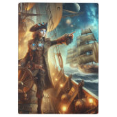Steampunk  Victoriaans Oceaan Space Pirate Klembord (Achterkant)