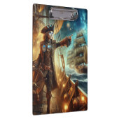 Steampunk  Victoriaans Oceaan Space Pirate Klembord (Rechts)