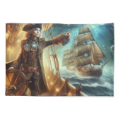 Steampunk  Victoriaans Oceaan Space Pirate Kussensloop (Achterkant-Links)