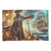 Steampunk  Victoriaans Oceaan Space Pirate Kussensloop (Voorkant-Rechts)