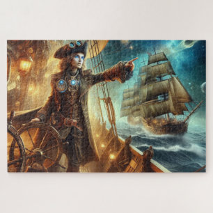 Steampunk  Victoriaans Oceaan Space Pirate Legpuzzel