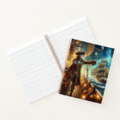 Steampunk Victoriaans Oceaan Space Pirate Notitieboek (Binnen)