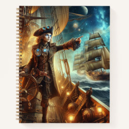Steampunk  Victoriaans Oceaan Space Pirate Notitieboek