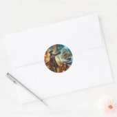 Steampunk  Victoriaans Oceaan Space Pirate Ronde Sticker (Envelop)