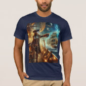 Steampunk  Victoriaans Oceaan Space Pirate T-shirt (Voorkant)