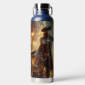 Steampunk  Victoriaans Oceaan Space Pirate Waterfles (Voorkant)