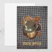 Steampunk Victoriaans Petten en tandwielen Kaart (Voorkant / Achterkant)