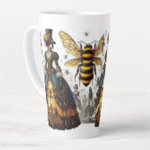 Steampunk Victoriaans Queen Bee Gown Latte Mok (Linkerhoek)