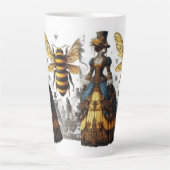 Steampunk Victoriaans Queen Bee Gown Latte Mok (Voorkant)