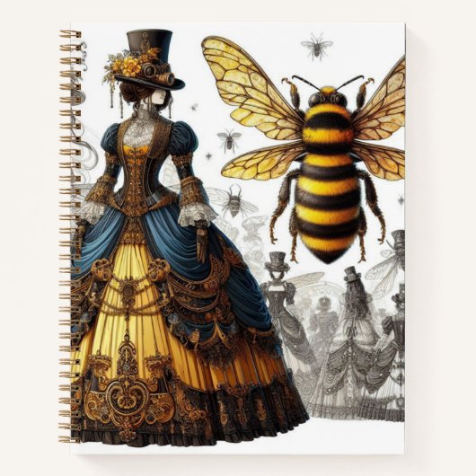 Steampunk Victoriaans Queen Bee Gown Notitieboek (Voorkant)