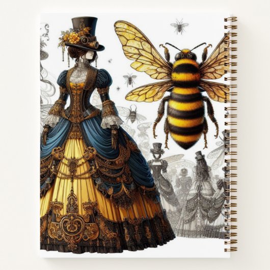 Steampunk  Victoriaans Queen Bee Gown Notitieboek (Achterkant)