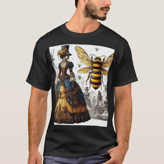 Steampunk Victoriaans Queen Bee Gown T-shirt (Voorkant)