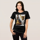 Steampunk  Victoriaans Queen Bee Gown Tri-Blend Shirt (Voorkant volledig)