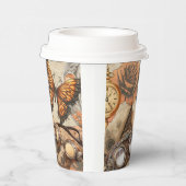 Steampunk Victoriaans Rozen Vlinder en bril Papieren Bekers (Rechts)