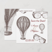 steampunk Victoriaans Save the Date (Voorkant / Achterkant)