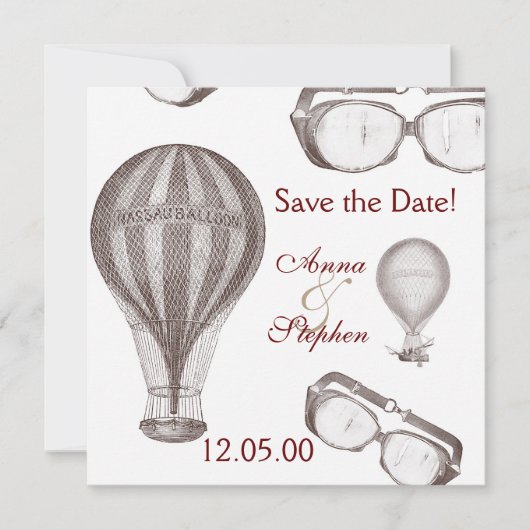 steampunk Victoriaans Save the Date (Voorkant)