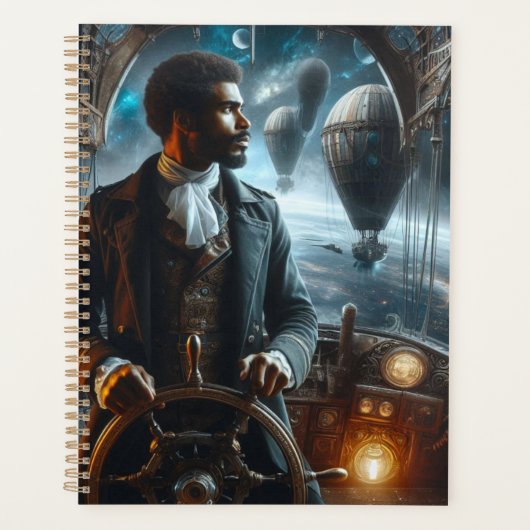 Steampunk  Victoriaans Space Air Captain Planner (Voorkant)