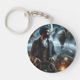 Steampunk  Victoriaans Space Air Captain Sleutelhanger