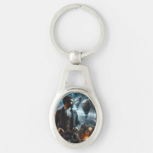 Steampunk  Victoriaans Space Air Captain Sleutelhanger