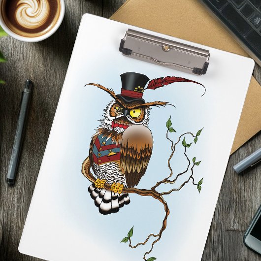 Steampunk Victoriaans Uil Klembord