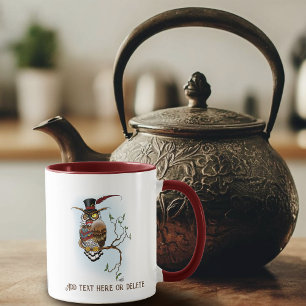 Steampunk Victoriaans Uil Mok