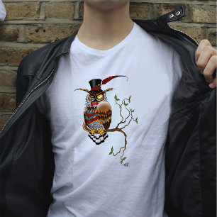 Steampunk Victoriaans Uil T-shirt