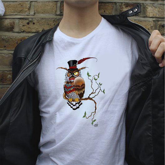 Steampunk Victoriaans Uil T-shirt