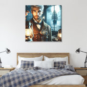 Steampunk  Victoriaans vuurtorenwachter Canvas Afdruk (Insitu (Slaapkamer))