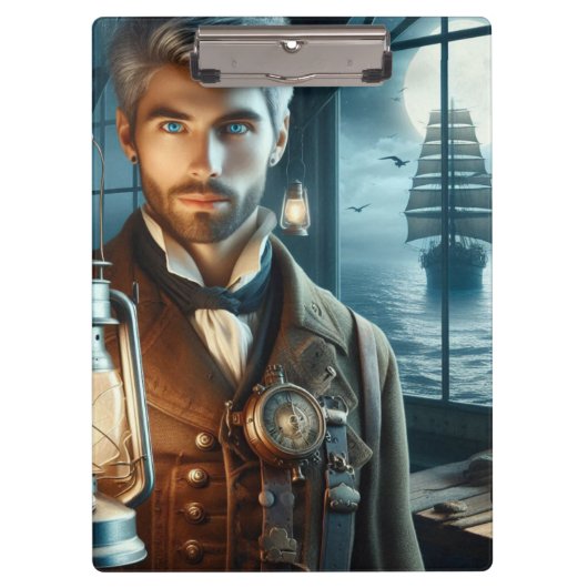 Steampunk  Victoriaans vuurtorenwachter Klembord (Voorkant)