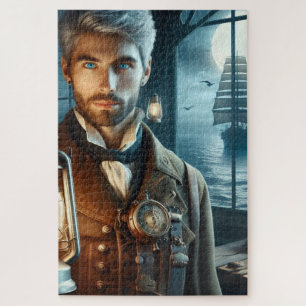 Steampunk Victoriaans vuurtorenwachter Legpuzzel