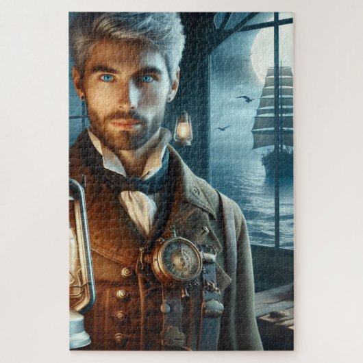 Steampunk Victoriaans vuurtorenwachter Legpuzzel (Verticaal)