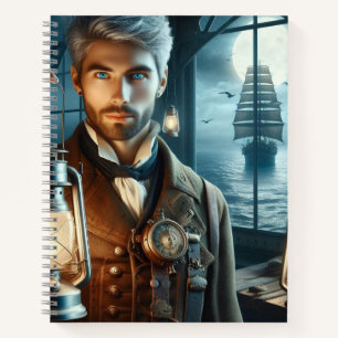 Steampunk Victoriaans vuurtorenwachter Notitieboek