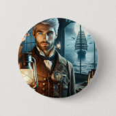 Steampunk  Victoriaans vuurtorenwachter Ronde Button 5,7 Cm (Voorkant)