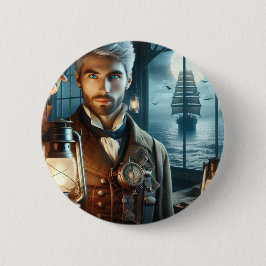 Steampunk  Victoriaans vuurtorenwachter Ronde Button 5,7 Cm