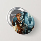 Steampunk Victoriaans vuurtorenwachter Ronde Button 5,7 Cm (Voorkant /achterkant)