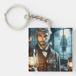 Steampunk  Victoriaans vuurtorenwachter Sleutelhanger