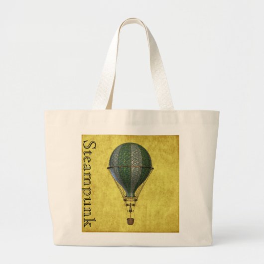 Steampunk Victoriaanse ballon Grote Tote Bag (Voorkant)