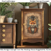 Steampunk Victoriaanse Elegante Vos A4L Decoupage Tissuepapier