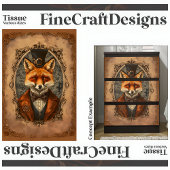 Steampunk Victoriaanse Elegante Vos A4L Decoupage Tissuepapier
