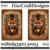 Steampunk Victoriaanse Elegante Vos A4LR Decoupage Tissuepapier