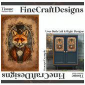 Steampunk Victoriaanse Elegante Vos A4R Decoupage Tissuepapier