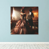 Steampunk Victoriaanse Fantasie Kunst Maskerade Canvas Afdruk (Insitu (Houten vloer))