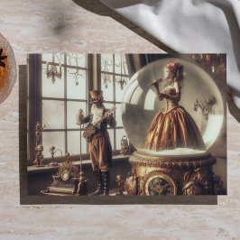 Steampunk Victoriaanse muziek sneeuwbol artiesten Tissuepapier