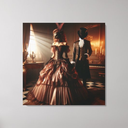 Steampunk Victorian Fantasy Art Masquerade Canvas Afdruk (Voorkant)