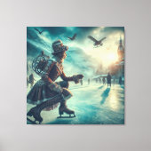 Steampunk Victorian Fantasy Winter Messenger Canvas Afdruk (Voorkant)