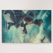 Steampunk Victorian Fantasy Winter Messenger Legpuzzel (Horizontaal)