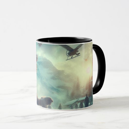 Steampunk Victorian Fantasy Winter Messenger Mok (Voorkant rechts)