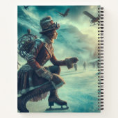 Steampunk Victorian Fantasy Winter Messenger Notitieboek (Achterkant)