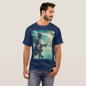 Steampunk Victorian Fantasy Winter Messenger T-shirt (Voorkant volledig)
