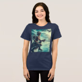 Steampunk Victorian Fantasy Winter Messenger Tri-Blend Shirt (Voorkant volledig)